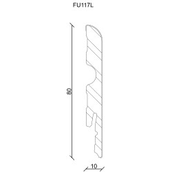80x10MM FU117 MDF BALTA grindjuostė