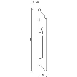 100x13MM FU129 MDF BALTA grindjuostė
