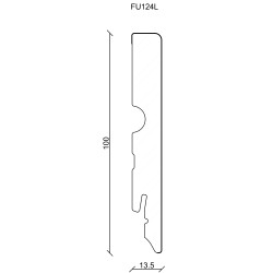 100x13.5MM FU124 MDF BALTA grindjuostė