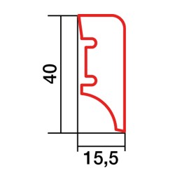 40x15.5mm P4P BALTOS Medinės grindjuostės