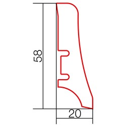 58x20mm P20 BALTOS Medinės grindjuostės