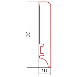 90x16mm P61 BALTOS Medinės grindjuostės