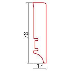 78x17mm P78 BALTOS Medinės grindjuostės