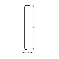 80x10mm B508 Medinės dažytos baltos grindjuostės