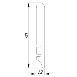 90x12mm P9S BALTOS Medinės grindjuostės