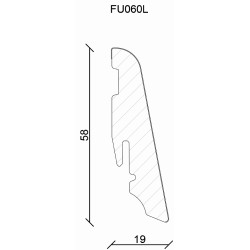 58x19MM FU060 MDF BALTA grindjuostė