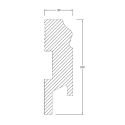 100x30 LB3 LED MDF dažytos baltos grindjuostės LED apšvietimui