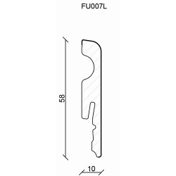 58x10MM FU007 MDF BALTA grindjuostė